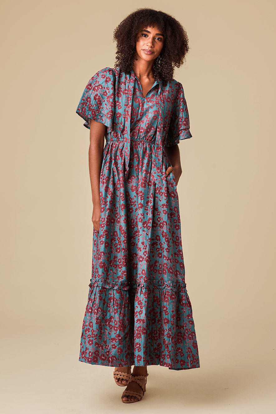 keepsake maxi dress Olbia Chanderi Silk Maxi Dress S, purple