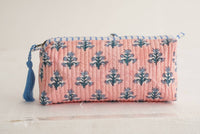 Block Print Quilted Makeup Bag