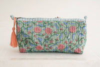 Block Print Quilted Makeup Bag