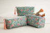Block Print Quilted Makeup Bag (set of 3)