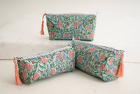 Block Print Quilted Makeup Bag (set of 3)